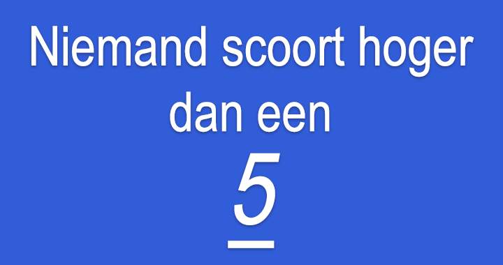 Niemand scoort een 5 of hoger