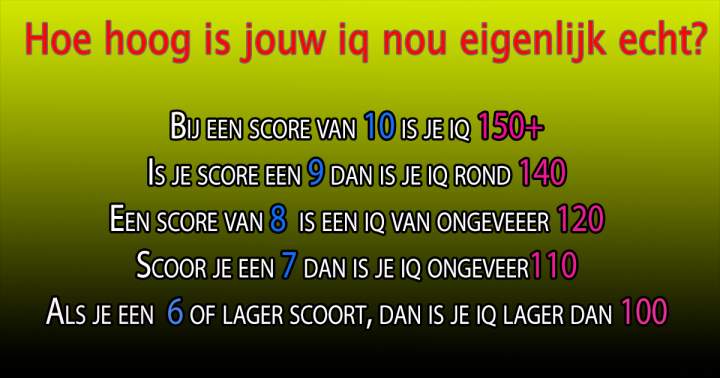 Laten we eens testen hoe hoog jouw iq is..