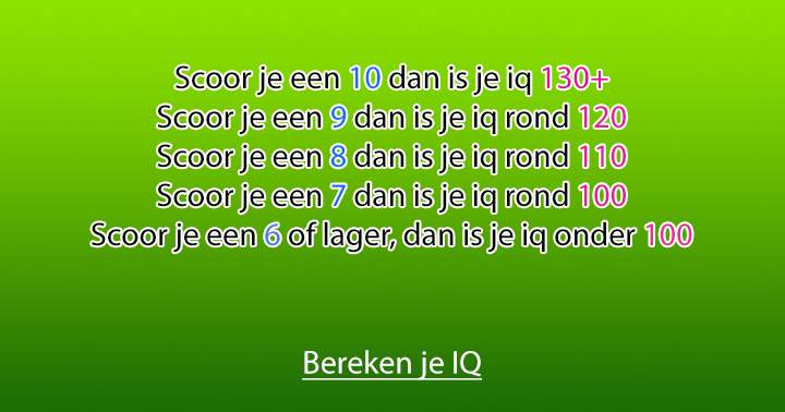 Het gemiddelde iq in Nederland is 100. Is jouw iq hoger of lager?