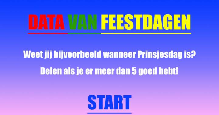 Banner for Niemand kent de data van al deze feestdagen