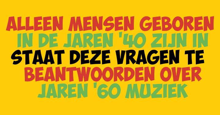 Jaren '60 muziekquiz